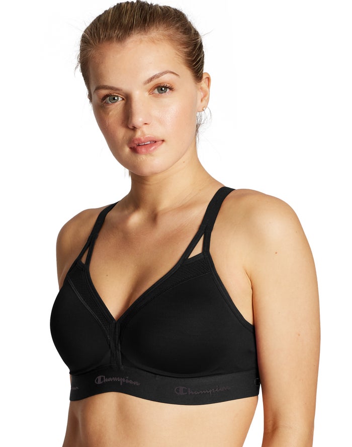 Champion The Curvy Strappy Kadın Sporcu Sütyeni Siyah ( XGFWQU460 )